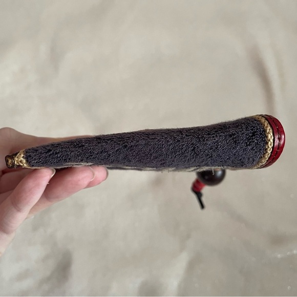 Sold✨vintage y2k Juicy Couture Genuine Leather Terry Cloth Boho Card Wallet ✨ - Picture 6 of 11